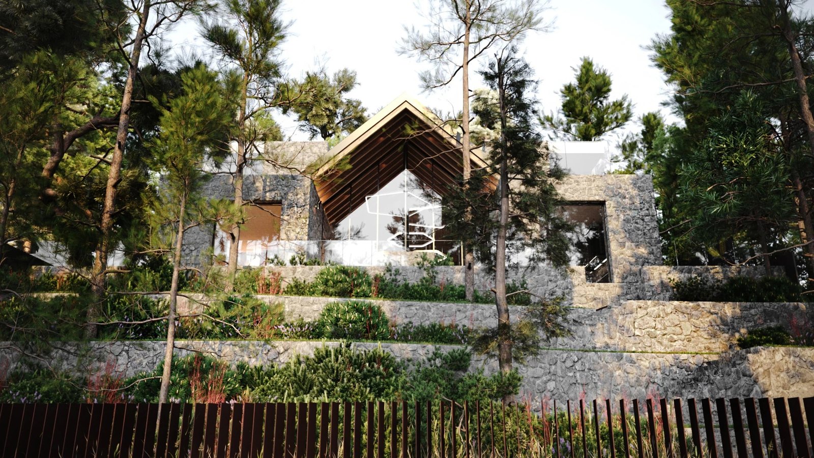 Частный дом в Республике Крым: камень, терраса, сосны